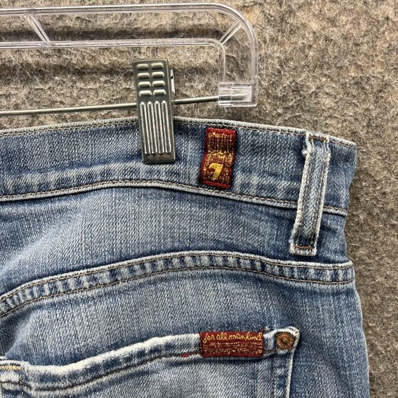 7 For All Mankind Jeans Mens 32 Blue Relaxed Fit Made USA Stretch Denim - Picture 4 of 9